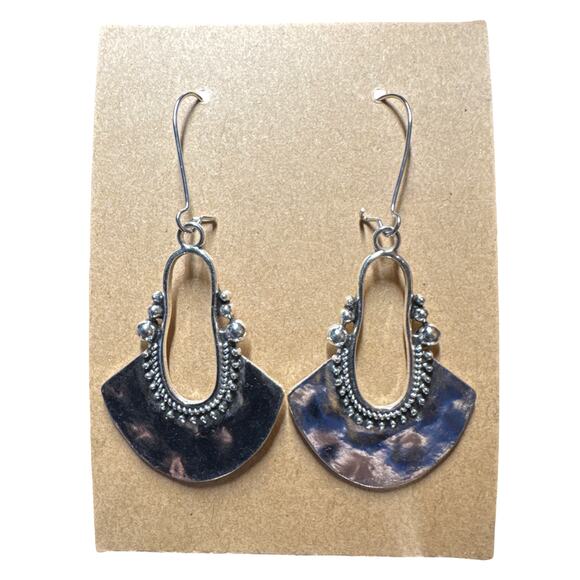 Bohemian Silver-Toned Dangling Earrings NWT - Picture 3 of 4